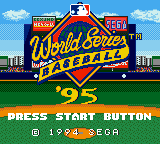 World Series Baseball 95 title screen for Sega Game Gear